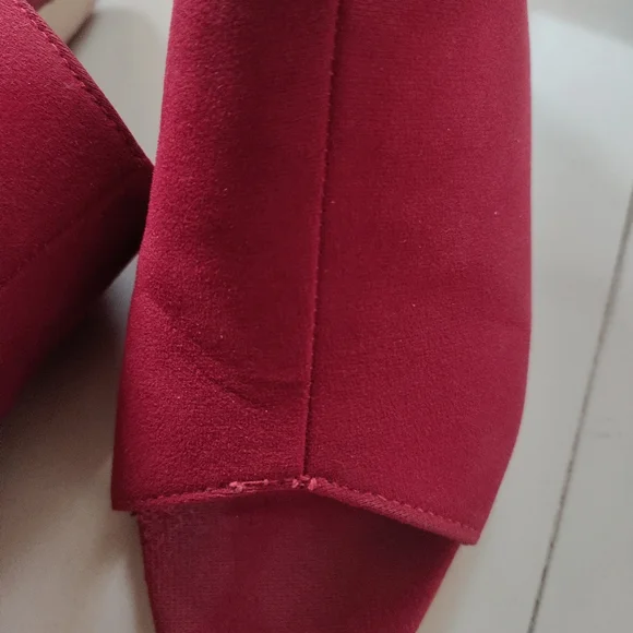Velvet block heels in red size 37 fixed price - Picture 5 of 7